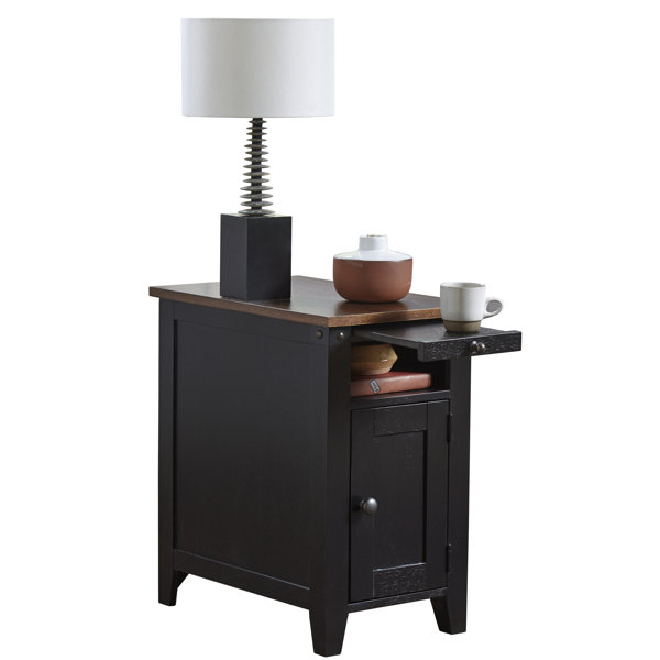 Gracie Oaks Ashworth Tray Top End Table with Storage and BuiltIn